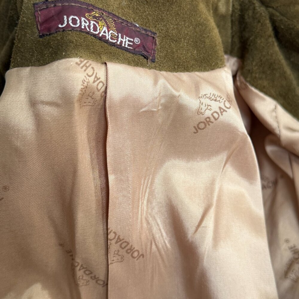 Vintage 80s JORDACHE Suede Leather Beige Jacket XS/S - Picture 10 of 16